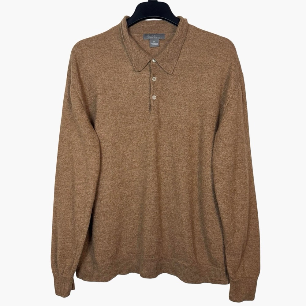 Daniel Cremieux Signature 100% Alpaca Polo Sweater Mens XL Collared Old Money